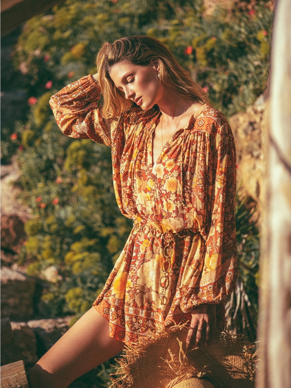 Spell & The Gypsy Amethyst Keyhole Smock Mini Dress Amber Small Boho Rare NWOT